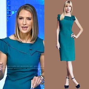NWT Tahari ‘Lizette’ Draped Sheath Dress in “Deep Lake” Teal Size 6